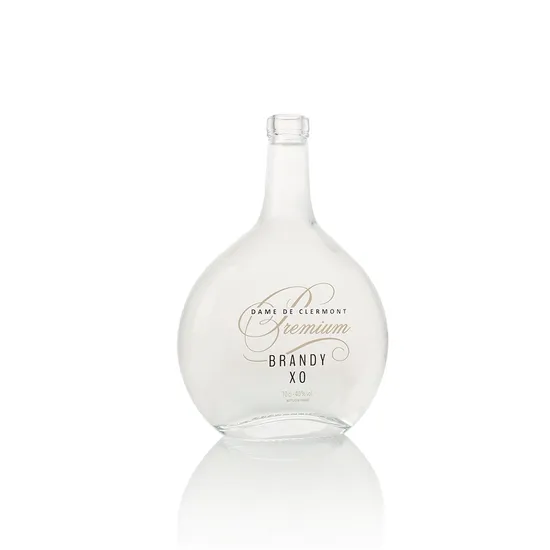 500/700/750 ml Fancy Custom Logo Label blau farbige Glasflaschen für Wodka Gin Rum Tequlia Likörflasche