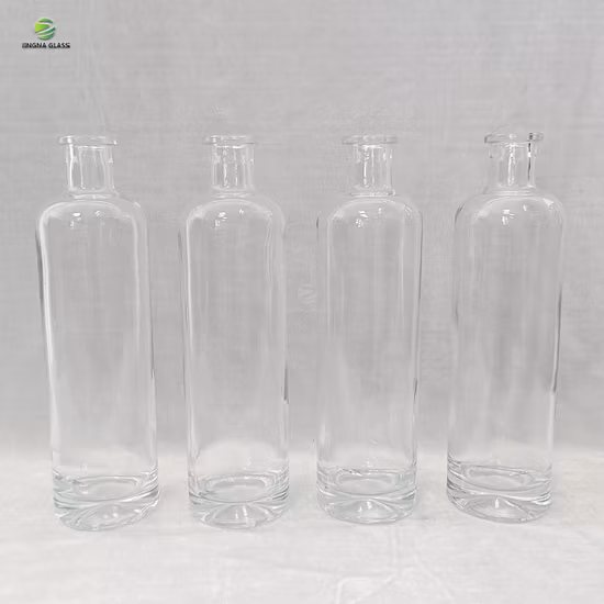 Hochwertige Super Flint Runde leere 750 ml Wodka Whiskey Gin Brandy Tequila Rum Glasflaschen Glas Likörflasche
